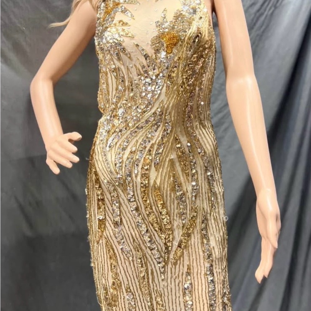 Niteline Gold Sequin Vintage Party Dress